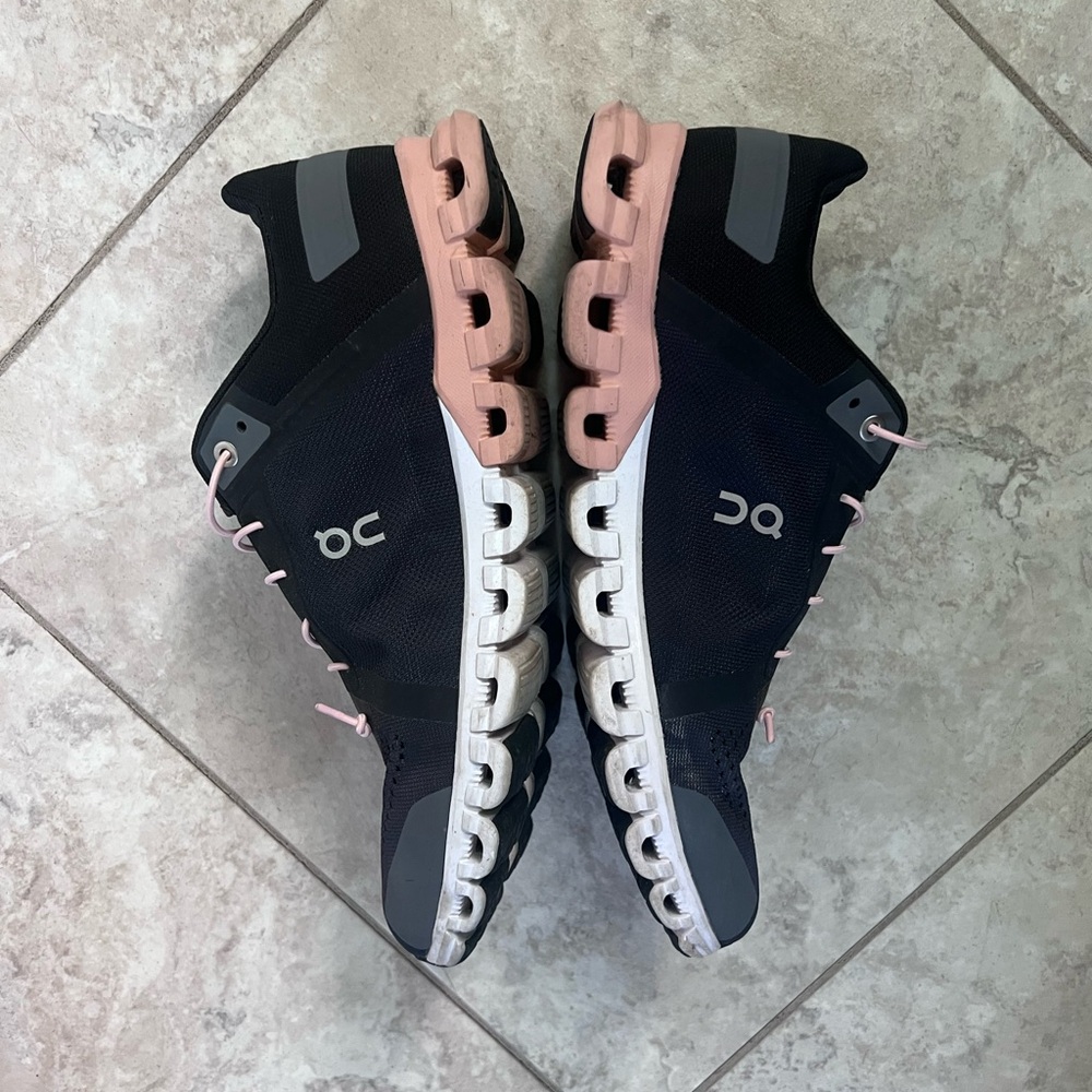 On Running Black and Pink Women's Running Shoes